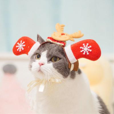 China New Design Viable Christmas Cute Cat Dog Pet Headwear Hat Adjustable Headgear Headdress for sale