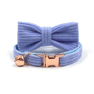 China Custom Made Luxury Custom Wholesale Corduroy Collar Cat OEM ODM Factory Airtag Cat Gps Collars Pets Cat Bowties Corduroy Collar Cat Directly for sale