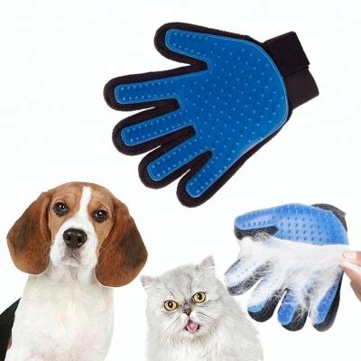 China 2018 Viable Amazon Success Five Pound Finger Pet Massage Grooming Gloves Dog Cat Wash Brush Gloves for sale