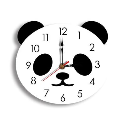 China Home Decor wall+clocks Cute Panda Acrylic DIY Style Wall Clock Home Decoration Bedroom Living Room Kitchen Modern Antique Wall Clocks for sale