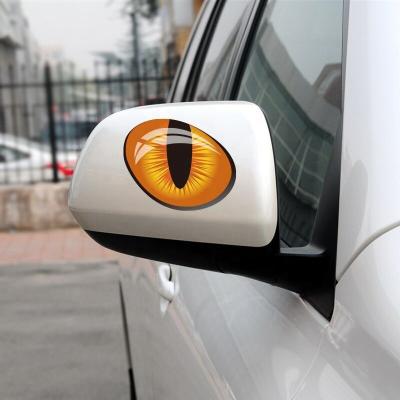 China Firmly Affixed to Cute Simulation Cat Eyes Car 3D Stickers PET Mirror Reflective Car Main Engine Cover Windows Decoration Wrap Stickers for sale