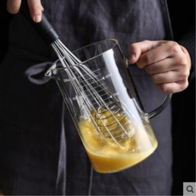 China Wholesale Viable With Scale Borosilicate Milk Cup Kitchen Egg Glass Measuring Cup for sale