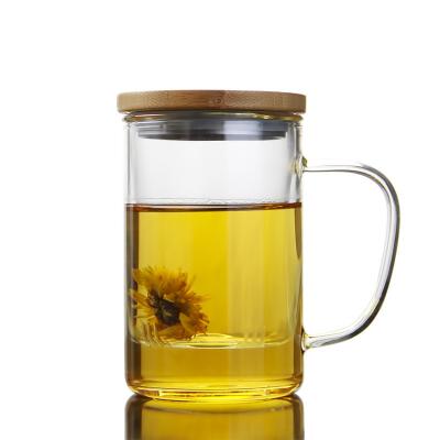 China Customized Sustainable Logo Heat Resistant Transparent Borosilicate Glass Tea Cup With Glass Enveloping Machine for sale