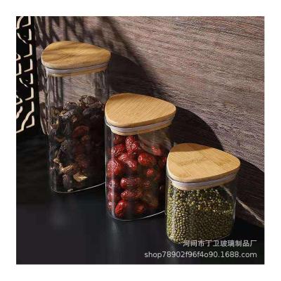 China Freshness Preservation Hot Sales Borosilicate Clear Air Food Storage Tight Glass Jar With Bamboo Lid for sale