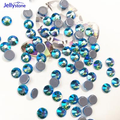 China Lead Free (< 90ppm) Green Blue Iron ab SS4-SS30 Flatback on White Clear Stones Hotfix Paper Roll Rhinestones for Clothing Pattern Designs for sale