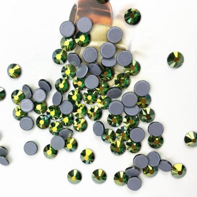 China Lead Free (< 90ppm) Super Peridot AB Hotfix Rhinestone Bonded Iron On Crystal Flatback Rhinestones For Nail Art Sewing And Fabric Garment for sale