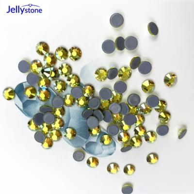 China Lead Free (< 90ppm Citrine Flatback Crystal For Africa Wedding Dress) ab Crystal Castle Rhinestones Hot Fix and Cloth Garment for sale