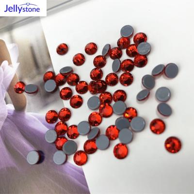 China Environment friendly Jelly Stone Lt. Siam Glass Stone 2mm 3mm 4mm Crystal Fancy Stone Flat Back for decoration and even jewelry of sequin dresses for sale