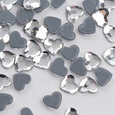 China JS2808B Crystal Hotfix Rhinestones Glass Flat Back Lead Free Heart Shaped Crystals Shape Stones For Clothing Accessory for sale