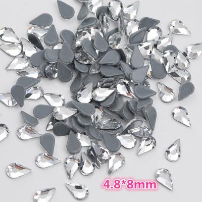 China Jellystone 4.8*8mm Lead Free Crystal Flat Back Hotfix Rhinestones Eco-friendly Water Drop Cowboy for DIY Decorations and Nail Art for sale