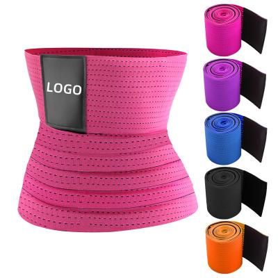 China Antibacterial Adjust Long Rubber Waist Trainer Belt Fajas Elastic Waist Trainer Bandage Postpartum Body Wrap Shaper for sale