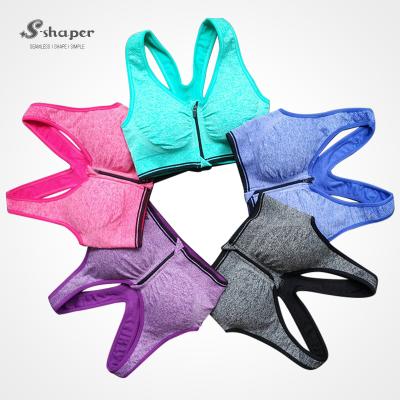 China 2016 S-SHAPER New Arrival Colorful Sport Women Breathable Yoga Bra With Zipper for sale