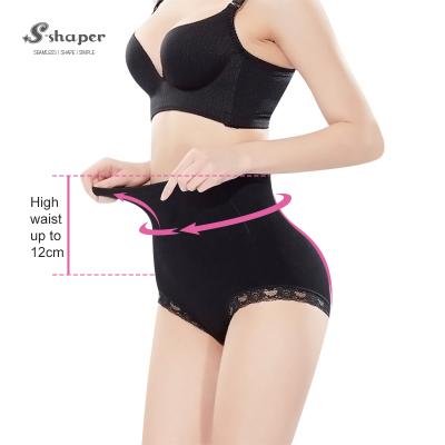 China Munafie Antibacterial High Waist Slimming Control Shapewear Lace Panties for sale