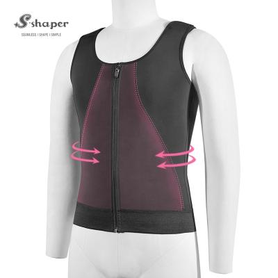 China S-SHAPER Antibacterial Men's Front Zip Girdle Vest for sale