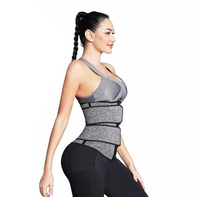 China Antibacterial Body Shaper Women Compression Tummy Control Two Belts Support Corset Back Sauna Tummy Weight Loss Trainers Slim Waist Belt for sale