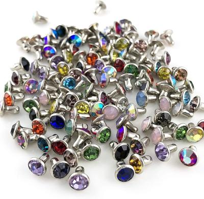 China Nickel Free Alloy Diamond Crystal Stud Rhinestone Rivet Nails Colorful Factory Direct Sale for sale