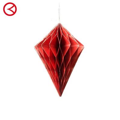 China Craft Paper Christmas Paper Diamond Ornament for Hanging on Christmas Tree for sale