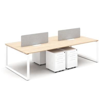 China Modern Office New Design 4 Group Office Desk Table Modular Workstation Expandable Table for sale