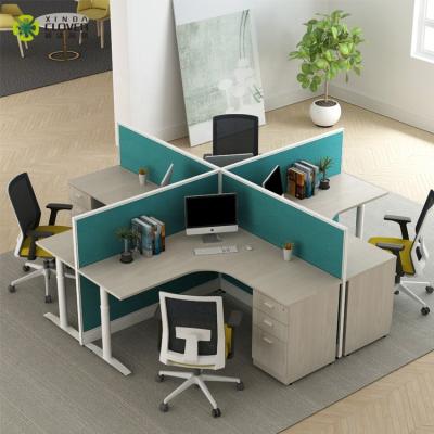 China High End Convertible Modern Desk Furniture Office Desk Spac 4 Open Table Workstation for sale