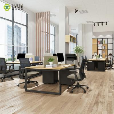 China Modern Office 2 Person Office Convertible Black High Quality Table MDF Office Desks for sale