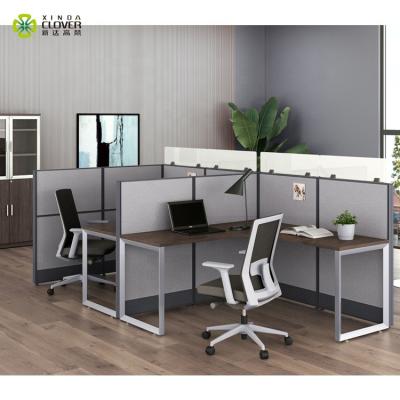 China Modern News Room Workstation Convertible Metal Divided Office Desk Compartment For 2 Person for sale