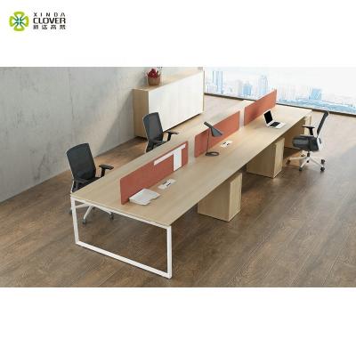 China Adjustable Professional Modern Office 6 Person Workstation Wooden Table Desk Team Desk (Height) for sale