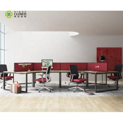 China Customized Modern Office Furniture Convertible Office Table 120 Degree Luxury Workstation Desk for sale