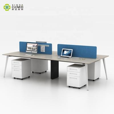 China Modern Convertible Aluminum Workstation 4 Seater Staff Workstation Office Desk Modern Office Table for sale