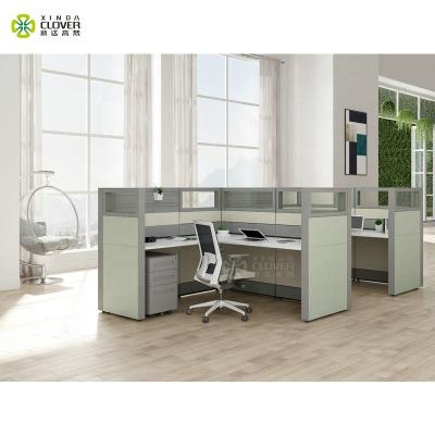 China Easy Installation Cubicle Manufacturers Modern Design Partition Workstation Office Wooden Office Furniture for sale