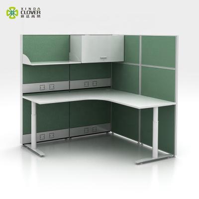 China Flexible Combination Customized Office Desk Workstation Modern Wood Cubicle Partition With Fabric for sale