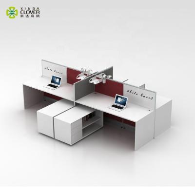 China Adjustable Modern Office 4 Postes Staff Office Table Workstation Desk Partitions (Height) for sale