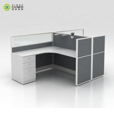 China Modern Convertible Workstation Table Desk L Form 2 Person Cubicle Desk for sale