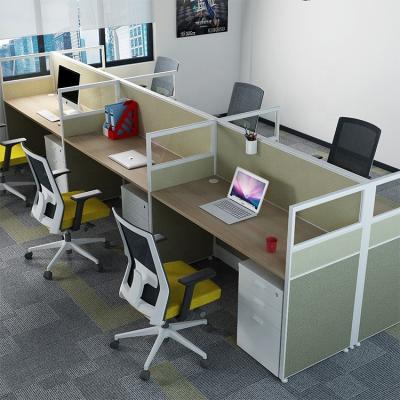 China Convertible Modern Office Compartments 6 Seater Office Fabric Desk Partition Furniture for sale