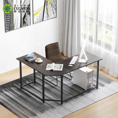 China (Other)Adjustable Corner Work As Desk 64 Inch L-shape Desk Table Metal Frame Hotel Desk for sale