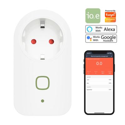 China EU Type 16A 3680W Power Wifi Smart WiFi Plug Socket EU Monitoring Tuya Smart for sale