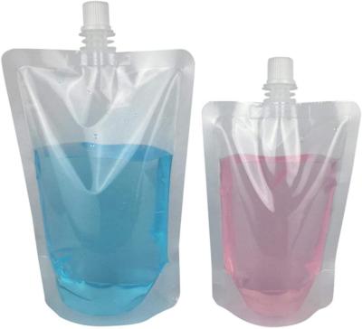 China Custom Food Flasks Packaging Disposable Plastic Drinking Bag 12oz 300ml Small Juice Drink Pouches With Hand Held Rotating Spout for sale