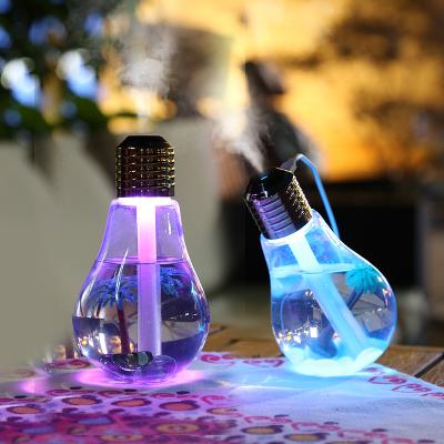 China Car factory selling cheap bulb decoration ultrasonic air humidifier with colorful light for sale