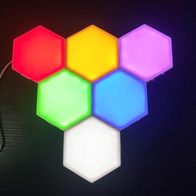 China Modern Creative Honeycomb Lights DIY Touch Simple Color Led Wall Lamps Hexagonal Lights for sale