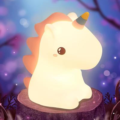 China Wholesale Minimalist Cute Small Unicorn Bedroom Bedside Lamp Silicone Night Light for sale