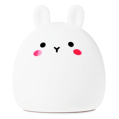 China Cute Rabbit Led Rechargeable Atmosphere Light KidsTable Lamp Silicone Night Light Rechargeable Table Lamp Night Light for sale