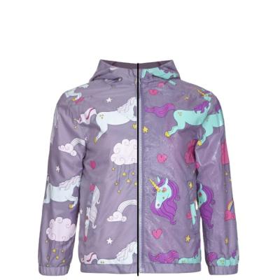 China Single-person Rainwear Factory Supply Unicorn Magic Color Changing Raingear Colorful Cute Print Kids Children Rainwear in Stock for sale