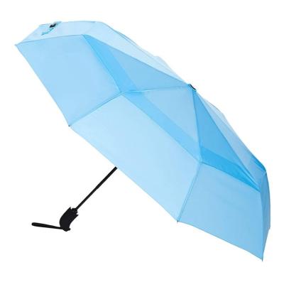 China 2021 CLASSIQUE Light Blue Automatic Open Travel Umbrella With Strong Wind Duct Wind Proof for sale