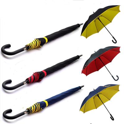 China New Arrival High Quality UPF 50 25 Inch Fiberglass Double Layer Stick Windproof Straight Umbrella for sale