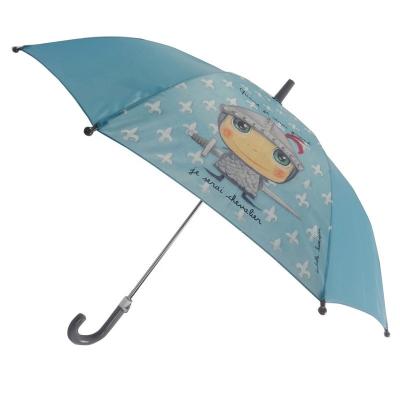 China Manual 17Inch Narrow Open Safety CLASSIC Fiberglass Straight Cartoon Umbrella For Children Kids Umbrella Wholesale for sale