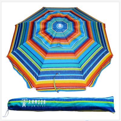 China Coastal Wholesale Custom Design Printed Parasol Beach Umbrella Bars Light Wind Resistant for sale