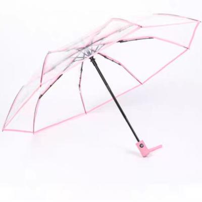 China 2021 Automatic Manual Umbrella Printing Minimalist Open Transparent Flower Customized Umbrella Windproof Contract for sale