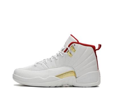 China Breathable Lightweight Durable Sport Wholesale Of New Materials Branded Basketball Yellow Shoes Sport Boys Aj 12 for sale