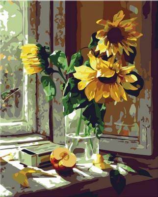 China Modern DIY Acrylic Paint Kit For Kids Sunflower Warm Paint By Numbers for sale