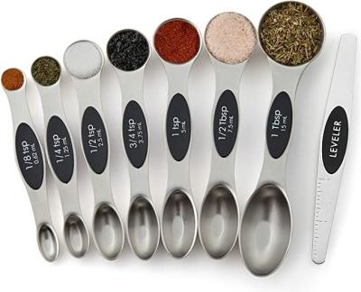 China Stainless Steel Viable Color Double Headed Doser 6 Pieces Spoon Cooking Scale Seasoning Doser for sale