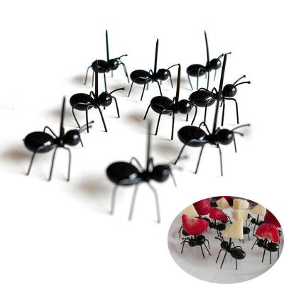 China BPA Free Disposable Food Grade Party Fruit Ant Shape Plastic Food Picks Toothpick for sale